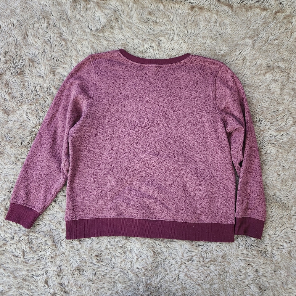 L.L. Bean Women's Lightweight Sweater‎ Fleece Top Purple Women's Size Large - Picture 7 of 10